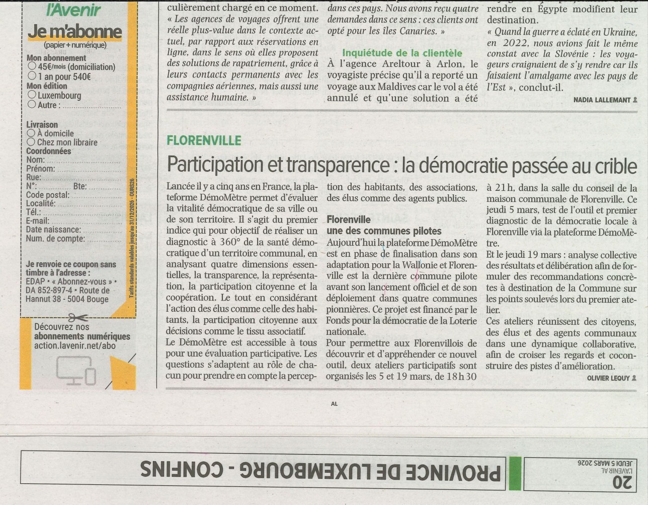 L'Avenir Luxembourg - Participation et transparence : la démocratie passée au crible