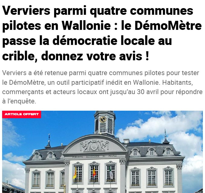 Sud Info · La Meuse Verviers : Verviers parmi quatre communes pilotes en Wallonie
