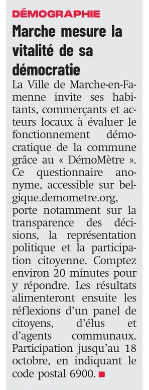 Sudpresse - Marche mesure la vitalité de sa démocratie